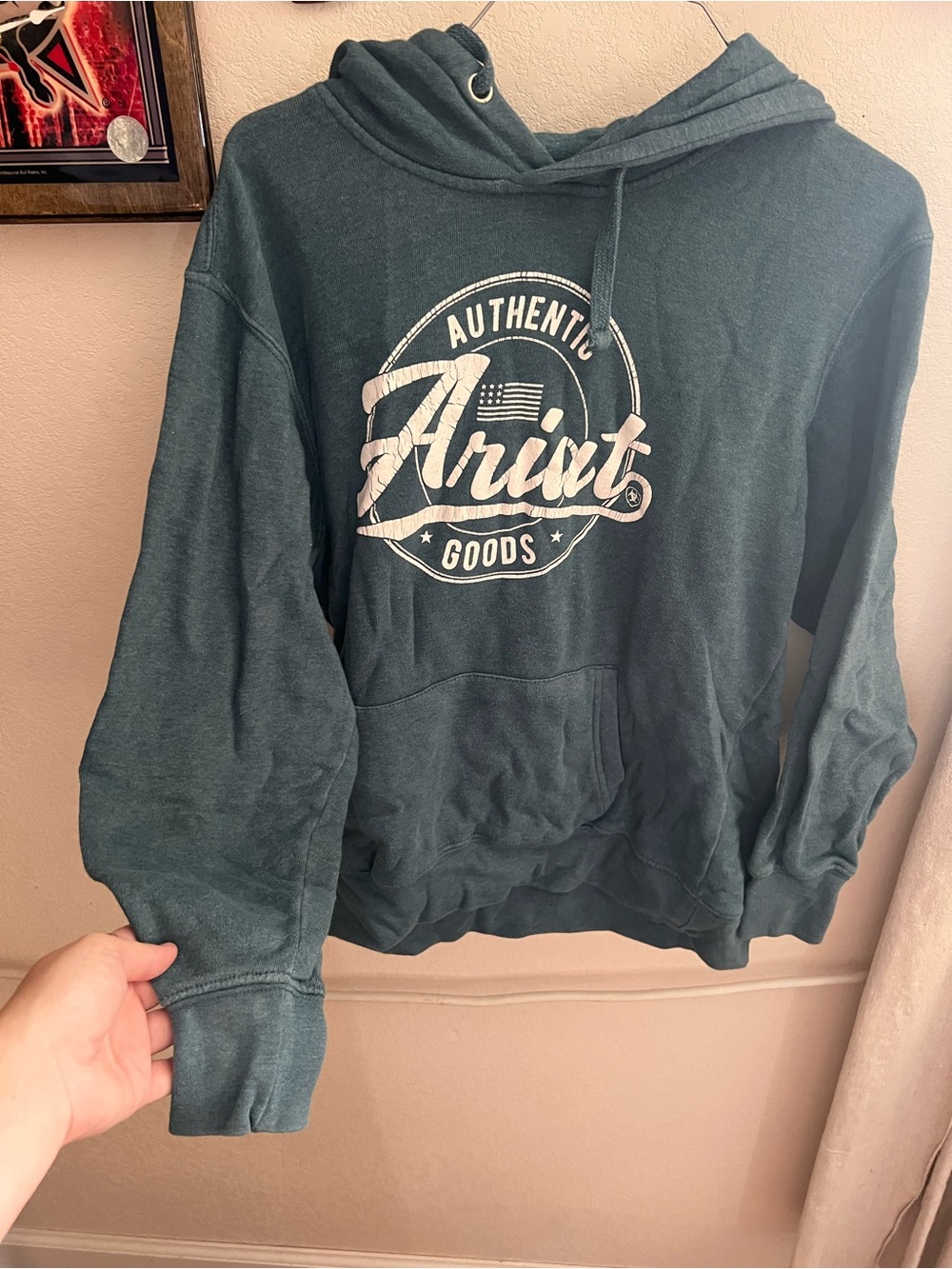 Ariat Dark Teal Hoodie with White Logo